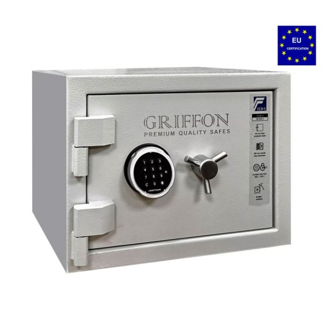 Сейф вогневзломостійкий Griffon CLE III.37.E GREY LEFT SIDE фото 1
