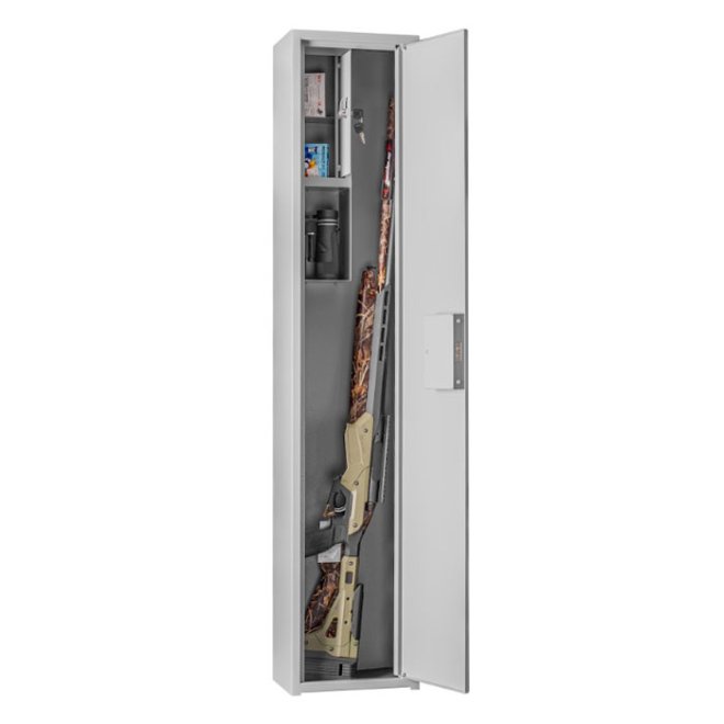 Сейф для зброї GunSafe ШОЕ-1400 сірий фото 4 Сейф для зброї GunSafe ШОЕ-1400 сірий фото 4